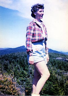 Grace Hudowalski wearing her typical hiking garb